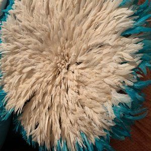 teal and ivory juju hat